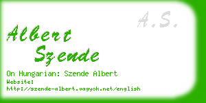 albert szende business card